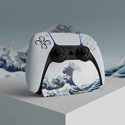 PlayVital The Great Wave Controller Display Stand for ps5, Gamepad Accessories Desk Holder for ps5 Controller with Rubber Pads - color: The Great Wave