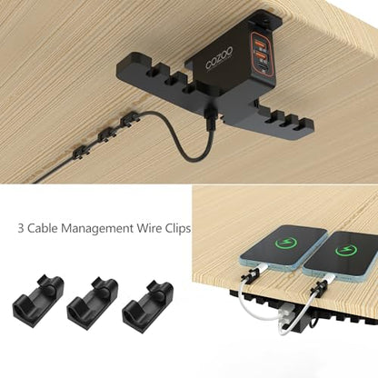 cozoo Headphone Stand with USB Charger Under Desk Headset Holder Mount 3 USB Charging Station,iWatch Stand Watch Dock Dual Earphone Hanger Hook,PC Accessories Gifts,UL Tested - color: Black ( PD & QC3.0 )