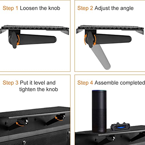 Bracwiser No Drill TV Top Shelf 24 inch Wide Monitor Top Mounting Bracket Platform Holds Speaker, AV Receiver, Media Box, Game Console and More - size: 24 inch