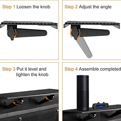 Bracwiser No Drill TV Top Shelf 24 inch Wide Monitor Top Mounting Bracket Platform Holds Speaker, AV Receiver, Media Box, Game Console and More - size: 24 inch