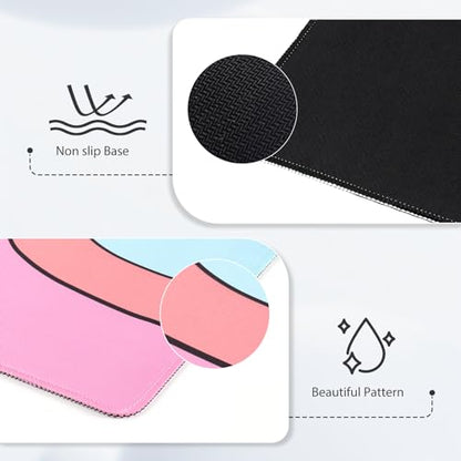 iCasso Desk Mat, XXL Large Mouse Pad with Stitched Edges, Anti-Slip Big Mousepad for Desktop, Keyboard Mat for Computer (Topographic) - color: Colour Topographic