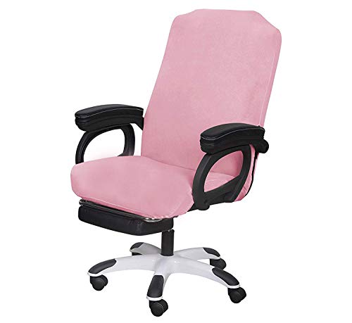 SARAFLORA Office Chair Cover- Large, Pink Removable Computer Chair Cover for Office Chair with Zipper for Universal Rotating Chair Desk Chair Cover High Back Chair Seat Washable Protector for Pets - color: Pink, size: Large | 1PCS
