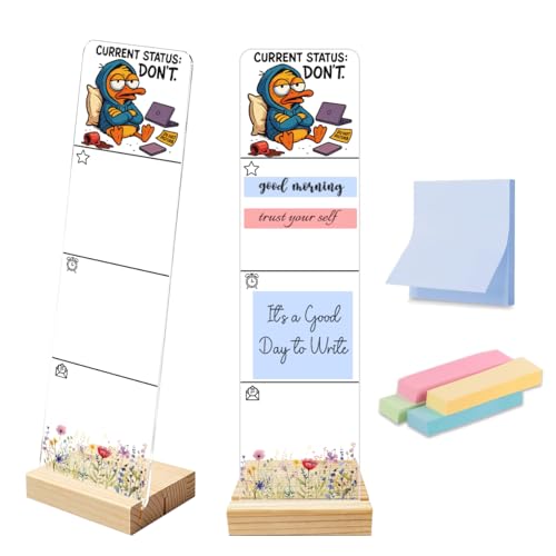 Post It Note HolderSticky Note Holder Acrylic Monitor Memo Board Desk Organizers Desk Decor Post It Note Holder Current Status Don't Do Not Disturb Lazy Duck Funny Introvert Office Desk Sign - color: Acrylic 18