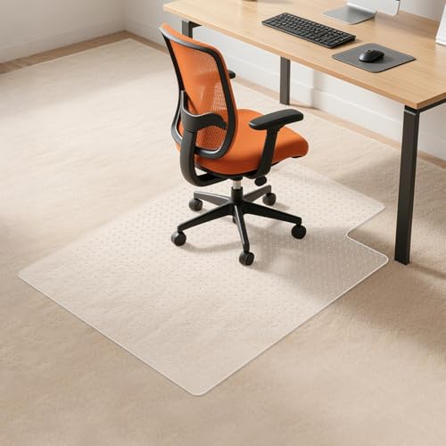 Office Chair Mat for Carpet: 36" x 48" Clear Floor Mats with Lip，Computer Desk Floor Mat -PVC Plastic Rug Carpet Protector Mats for Gaming Chair Under Desk Pad for Rolling Chair，Easy Glide - size: 36" x 48" convex