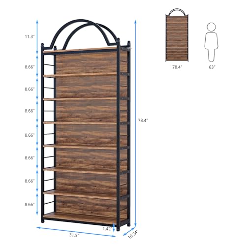 CD Storage Rack Holds 400+ CDs, 8-Tier CD DVD Storage Tower Organizer, Large Media Storage Shelf with Adjustable Feet for Living Room Bedroom Home Entertainment, Rustic Brown - color: Rustic Brown