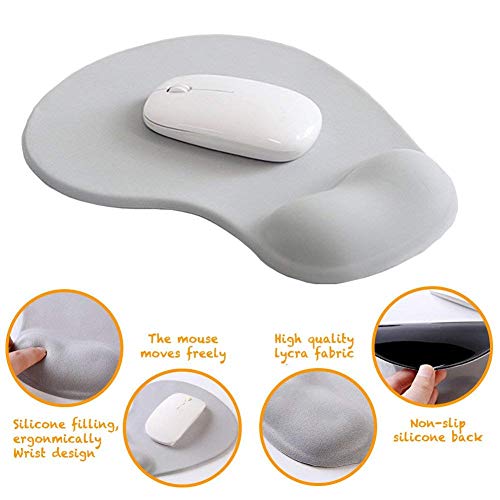 Office Mousepad with Gel Wrist Support - Ergonomic Gaming Desktop Mouse Pad Wrist Rest - Design Gamepad Mat Rubber Base for Laptop Computer (05Green) - color: 05Green