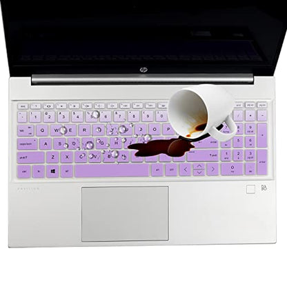 Keyboard Cover for HP Essential 17t, HP 17.3 Laptop 17-cn 17-cp 17z-cp300/cp200 17-cp3155cl 17-cp2025dx 17-cp3005dx 17-cp2331ds 17-cp0196nr 17-cp3005dx 17-cp3055cl 17-cp3155cl 17-cp0013dx 17-cp2099nr - color: GradualPurple(Regular Letters)