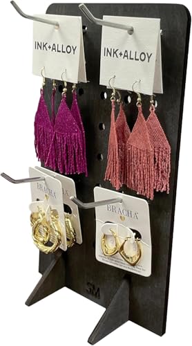 Torched Pegboard Display Stand for Jewelry, Craft Shows, Selling, Vendor Events, Tools, Peg Board Accessories Rack Organizer, Small 5.88" L x 4.3" W x 9.88" H, Ebony… - color: Ebony, size: Small