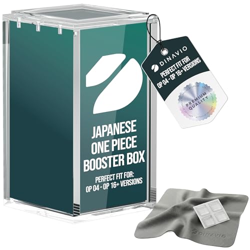 Dinavio Crafthouse Japanese One Piece Booster Box Acrylic Display Case Stackable - UV Protection with N52 Strong Magnets - Compatible with Japanese One Piece OP-04 to OP-16 Booster Box - size: Fits Japanese OP04 to OP16