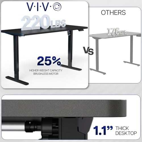VIVO White 60 x 30 in Stand Up Desk, DESK-KIT-1G6-P3W | Electric, Holds 220 lbs, Sit Stand, Height Adjustable Table, Cable Tray, Full-Size Mouse Pad, Office Furniture, Gray Frame - color: White Top / Gray Frame, size: 60 x 30