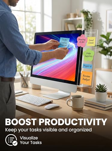 2-Pack Computer Monitor Memo Board, Office Desk Accessories, Sticky Note Holder, Supplies for Women and Men, Sticky Note Holder Home Desktop Decor