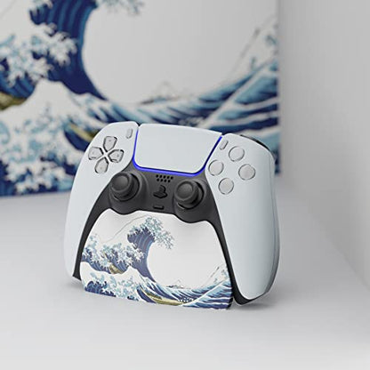 PlayVital The Great Wave Controller Display Stand for ps5, Gamepad Accessories Desk Holder for ps5 Controller with Rubber Pads - color: The Great Wave