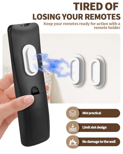 6 Pack Magnetic Remote Control Holder – Upgraded Silicone Magnetic Wall Mount for TV, Fan & Air Conditioner Remotes – Self-Adhesive, No-Drill Remote Control Holder Wall Mount - color: Black+White+Green