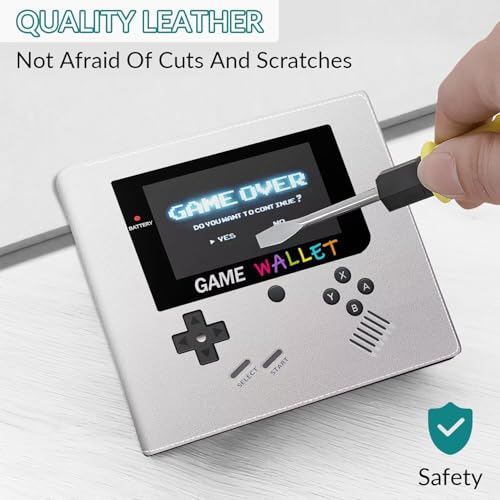 EXXBYELI Boys Wallet Gamepad Leather Wallets Credit Id Card Cash Holder Black Rfid Blocking Zipper Cute Cool Funny Aesthetic Wallets With Coin Pocket Id Window Teen Wallets for Boys Teenager Wallet - color: game-gray
