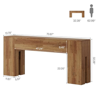 Tribesigns 71-Inch Long Console Table for Entryway, Farmhouse Sofa Console Behind Couch, Entry Table for Hallway, Foyer, Living Room, Rustic Wood - color: Rustic Wood