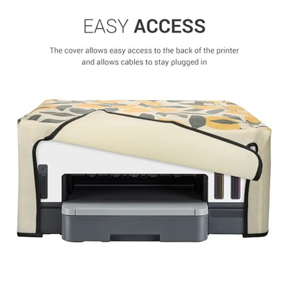 kwmobile Dust Cover Compatible with HP Smart Tank 7005 / Smart Tank 5000 - Printer Case - Yellow/Green/Beige - Lemons - style: Lemons 06-07-11