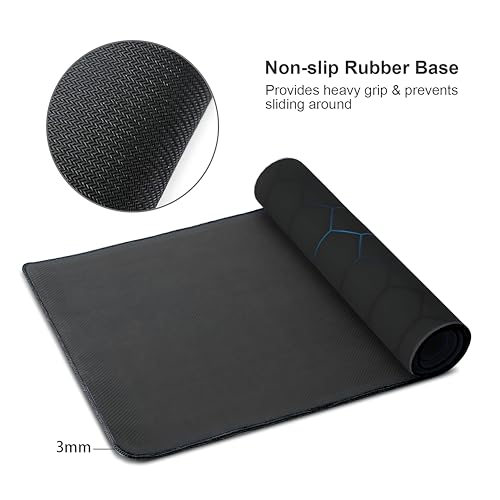 Hexagon Honeycomb Large Mouse Pad,Gaming Keyboard Desk Pad,Extended Mouse Mat Non-Slip Rubber Base with Stitched Edges for Office Game Home XXL 35.4"x15.7" - color: Honeycomb, size: 35.4L x 15.7W inches