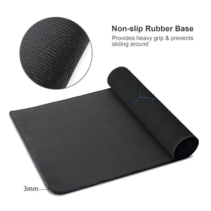 Hexagon Honeycomb Large Mouse Pad,Gaming Keyboard Desk Pad,Extended Mouse Mat Non-Slip Rubber Base with Stitched Edges for Office Game Home XXL 35.4"x15.7" - color: Honeycomb, size: 35.4L x 15.7W inches