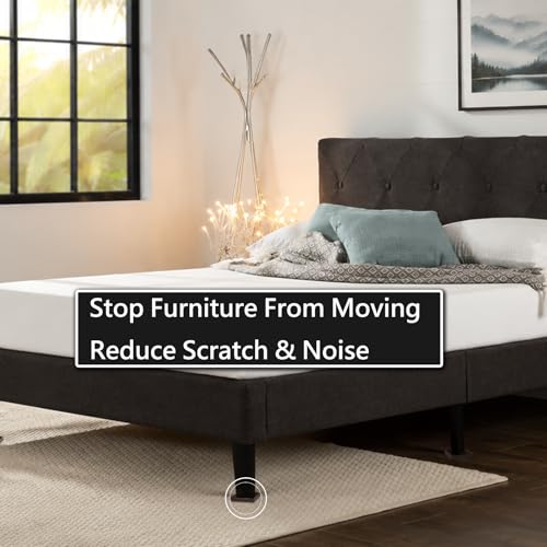 2x2 Non Slip Rubber Furniture Caster Cups for Hardwood Floors, Anti-Slip Square Furniture Coasters Pads Stopper Gripper Floor Protectors for Bed Couch Table - size: 4 Pcs Black
