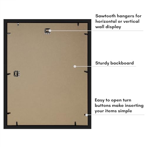 Americanflat 16x20 Shadow Box Frame with Polished Plexiglass - Silhouette Collection - Large Shadow Box Display Case for Tabletop and Wall Display - Black with Soft Felt Back - color: Black, size: 16x20