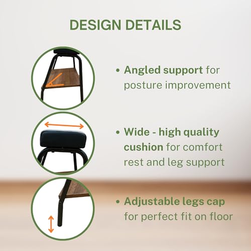 Double Step Footrest Under Desk Versatile Foot Stool Ottoman for Comfortable Desk Work Office Life (Black) - color: Black