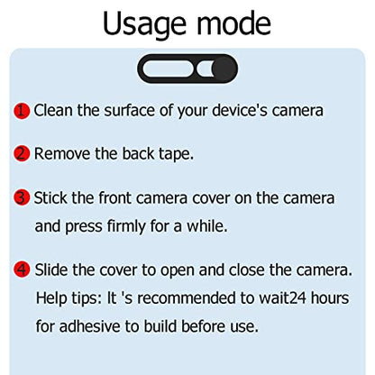 Webcam Cover Protector Protect Privacy and Security, Front Camera Cover, Camera CoverCompatible with iPhone 14Pro/14Pro Max/iPhone15/15Puls/15Pro/15Pro Max/16/16Plus/16Pro/16Pro Max(2PCS,Black) - color: Black