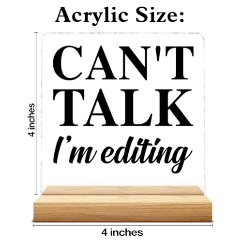 Photographer Gifts for Men Women, Gifts for Photographer Photography Lovers, Can't Talk I'm Editing Clear Acrylic Desk Decorative Sign Office Home Decor - color: B-Photographer