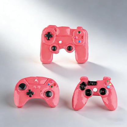 3PCS Resin Game Controller Charms Simulated Console Design DIY Craft Pieces Phone Case Decorations Crocs Charms Keychain Pendants, Pink - color: Pink
