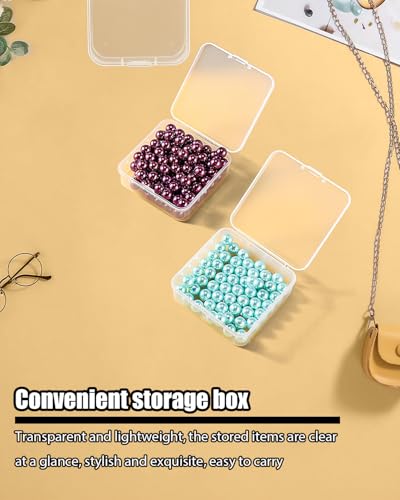 Small Plastic Case, 24 Pack Clear Plastic Beads Storage Containers Clear Craft Storage Boxes Mini Storage Containers For Small Items, Crafts, Jewelry, Hardware (3 x 3 x 1.2 inches) - size: 3 x 3 x 1.2 inches