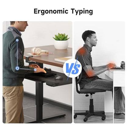 XINLEI Keyboard Tray Under Desk with Storage Drawer Large C-Clamp 26.7”(31” Including Clamps) x 11.8” Slide-Out Platform Computer Drawer Pull Out Keyboard & Mouse Tray DSF7CT - style: with Drawer