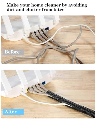 1/4 Inch Wire Loom Split Tubing - 33ft Cord Protector Electric Wires Covers, Automotive Wire Flexible Conduit, Plastic Wire Cover - size: 1/4"-33ft