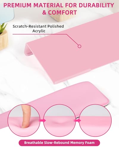 Keyboard Stand with Wrist Rest - Comfortable Wrist Pad for Easy Typing, Keyboard Tray for Office, Home, School (Fits Most Standard Keyboards) (Pink) - size: Pink