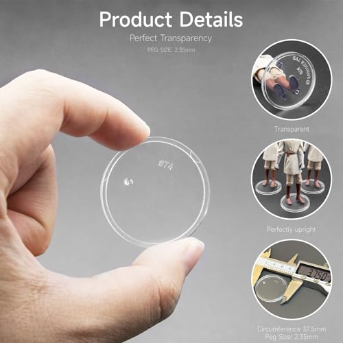 50 Pieces Round Clear Action Figure Display Stands Compatible with 3.75” MODERN Star Wars / MODERN Gi Joe / Marvel Legends Figure toy (Fit For 3.75 inch Modern SW/GI JOE/ML(37.5MM)) - color: Fit For 3.75 inch Modern SW/GI JOE/ML(37.5MM)