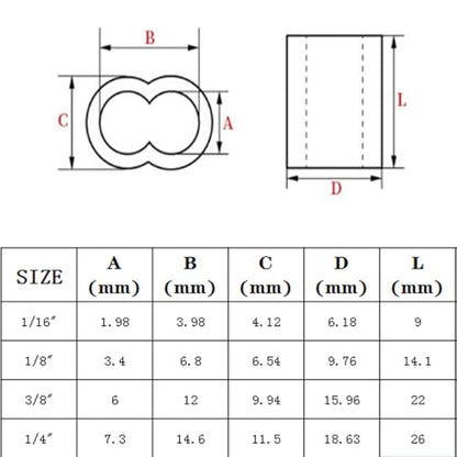YAMASO 50pcs 3/16" Aluminum Crimping Loop Sleeve, Cable Ferrule Wire Rope Sleeves Loop Sleeve - size: 3/16"(50pcs)