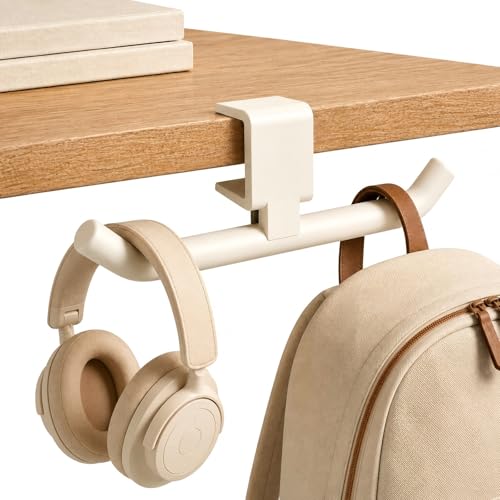 80-lb Heavy-Duty Bag Hook for Desk or Table,Adjustable Purse Hanger,Purse Hook,Backpack Holder for Table & Handbag Hanger,Space-Saving Organizer for Classroom, Dorm Office,Home,and Cafe Tables (White) - color: White