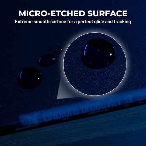 XVX Black Glass Mousepad 4.0, Hard Mouse Pad for Gaming, Ultra-Smooth Micro-Etched Surface Mouse Mat with Non-Slip Rubber Base(410mm*310mm) - color: Black