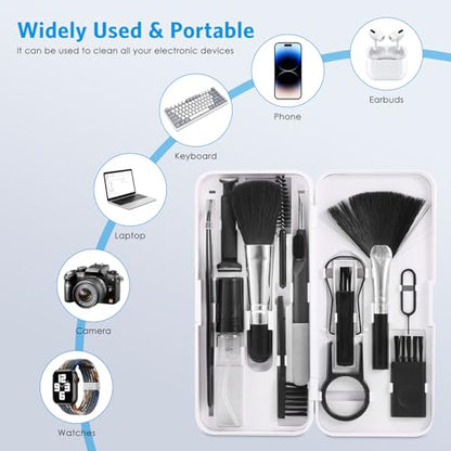 18 in 1 Multifunctional Keyboard Cleaner Kit for Electronic Devices, Keyboard Cleaning Brush, Headphones Cleaner Kit for AirPods, Cellphones,Laptop Cleaner, Camera,Earbuds