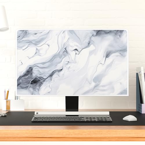 Waterproof Television Cover 32 Inch Anti-Static Dustproof Protective Full Body Cover for TV Screen Sleeve Compatible with Television LED LCD OLED TVs，Incanus Marble Design - color: Incanus, size: 32 Inch
