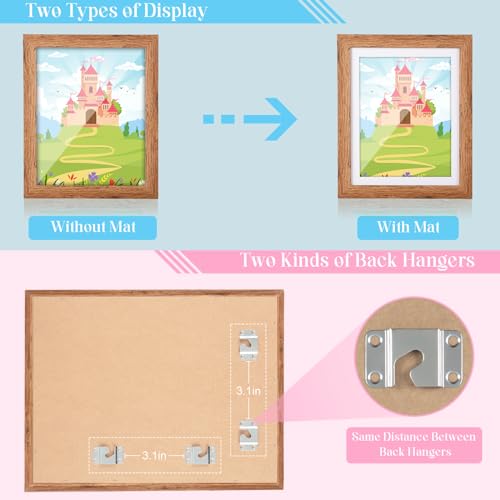 [2 Pack] Kids Art Frames, 10x12.5 Front Opening Kids Artwork Frames Changeable,Dark Woodgrain Artwork Display Storage Frame for Wall, Holds 50 Pcs, for 3D Picture, Crafts, Children Drawing, Hanging - color: Dark Woodgrain, size: 10x12.5"