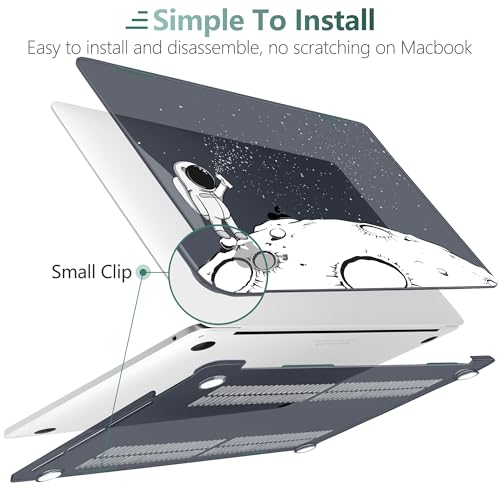 DONGKE Compatible with MacBook Pro 13 inch Case 2024 2023-2020 Release A2338 M2/M1 A2251 A2289 with Retina Display & Touch ID, Plastic Hard Shell & Keyboard Cover & Screen Film - Astronaut - color: Astronaut