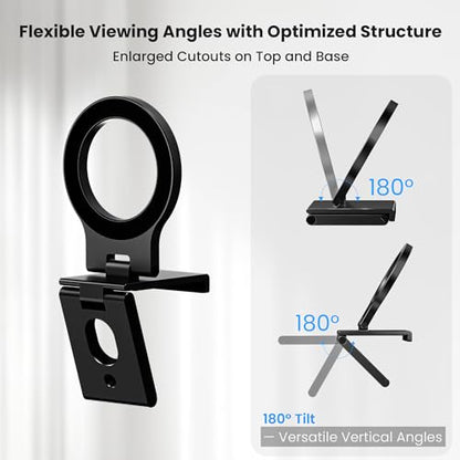 Itramax Continuity Camera Mount for iMac&Desktop Monitor,Magnetic Phone Webcam Stand,Foldable Phone Webcam Holder for MagSafe iPhone 17 Air Pro Max/17e/16/15/14/13/12/11/XR/XS,Mac,MacBook,Apple TV 4K - color: Standard-Black