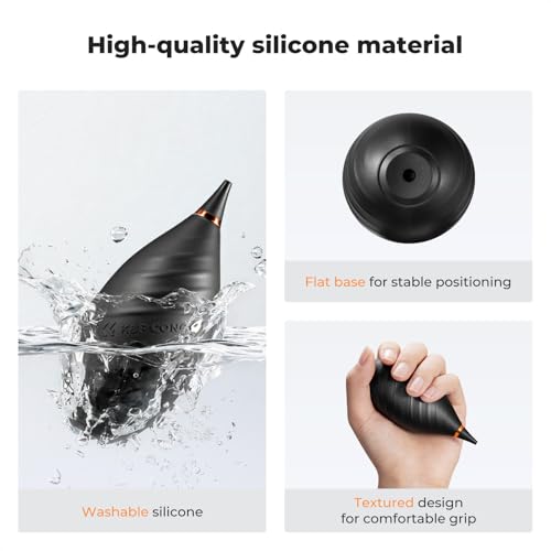 K&F Concept Soft Tip Air Blower Rubber Bulb Air Pump Dust Blower | Strong airflow and safe silicone won't scratch lenses. Compact, portable and versatile for multiple devices