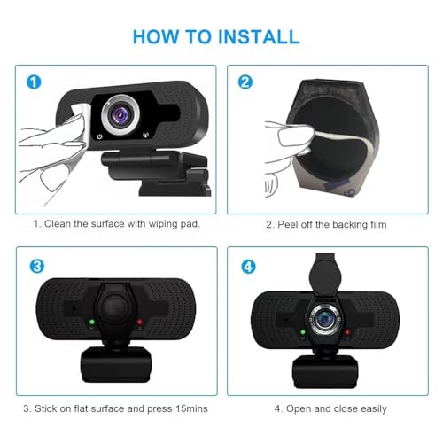 2-Pack Universal Webcam Covers, Desktop External Lens caps, Shutter Protectors, Privacy Covers for Streaming, Compatible with C270/C615/C920/C930E/C922X