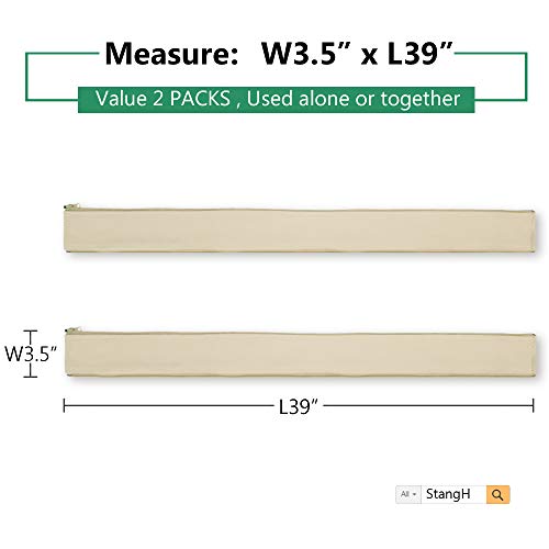 StangH Flexible Cable Management Sleeve with Zipper - Extendable Cord Organizer System Wrap Wire Cable Cover Sleeve Holder, Keep Home & Office Clean Safe Protector for Media, Beige, 39 Inches, 2 Pcs - color: Beige, size: 39"L x 3.5"W-2PACKS
