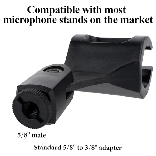 4 PCS Microphone Holder, Adjustable Angle Mic Holder Clip for Stand Rubber Flexible Microphone Clip Black Wireless Mic Holders Clamp for Mics Stand Handheld Microphones Recording Condenser Microphones