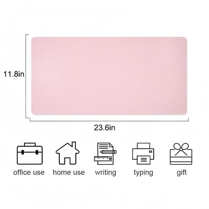 Pink Desk Mat, 23.6" × 11.8", Non-Slip Pu Leather Mouse Pad, Large Waterproof Mousepad, Desk Cover for Mouse, Keyboard, Laptop, Office Home Use