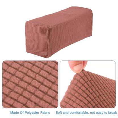 uxcell 2pcs Stretch Armrest Covers for Chairs/Sofas, Couch Arm Covers with Twist Pin, Furniture Protector Slipcovers Red - color: Red
