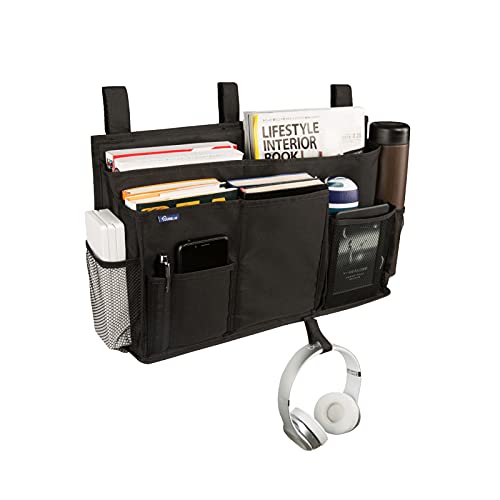 Surblue Caddy Hanging Organizer Bedside Storage Bag for Bunk and Hospital Beds, Black, L - color: Black, size: Large