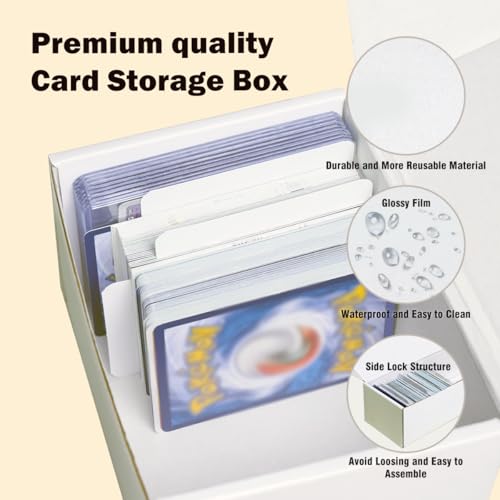 NUMINA 7 Pack 350 Small Card Storage Boxes, Heavy Duty Cardboard Game Card Organizer with Dividers for TCG, MTG, Sports & Trading Cards, Shipping Boxes for Collectors & Sellers - size: 6 in (7-Pack)