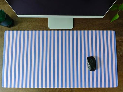Blue Pink Striped Desk Mat Cute Pastel XXL Large Gaming Mouse Pad Desk Pad Kawaii Aesthetic Home Office Decor Cozy Keyboard Laptop Computer Mat - color: A6- Blue Pink
